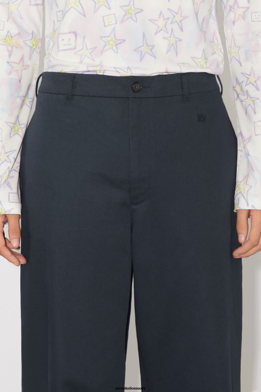 Acne Studios vaatteet yönsininen 0VF2B1051 twill chino housut - normaali istuvuus unisex
