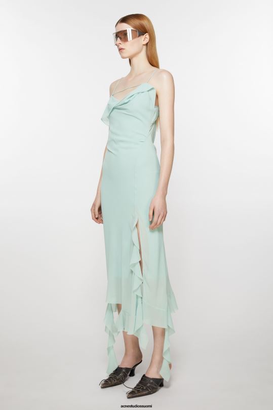 Acne Studios vaatteet karibian sininen 0VF2B277 röyhelönauhamekko