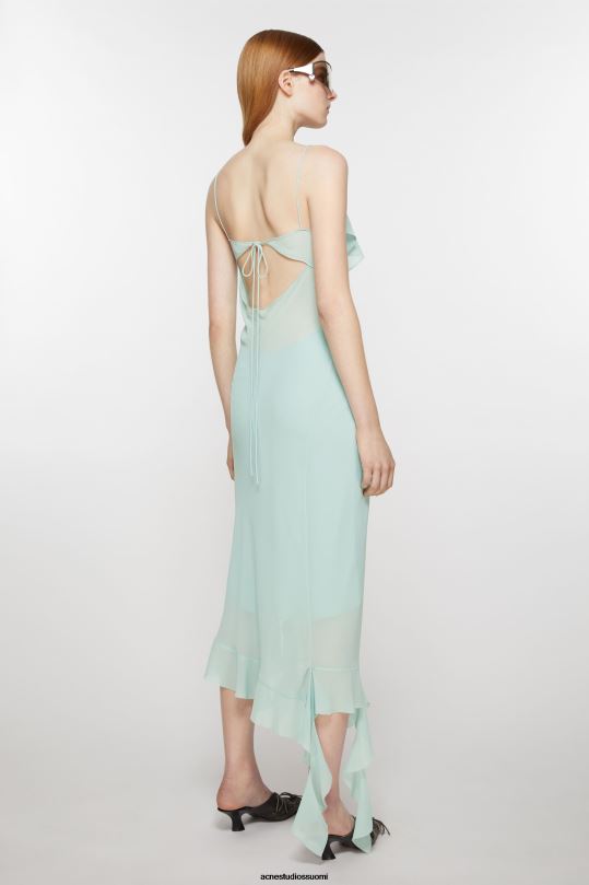 Acne Studios vaatteet karibian sininen 0VF2B277 röyhelönauhamekko