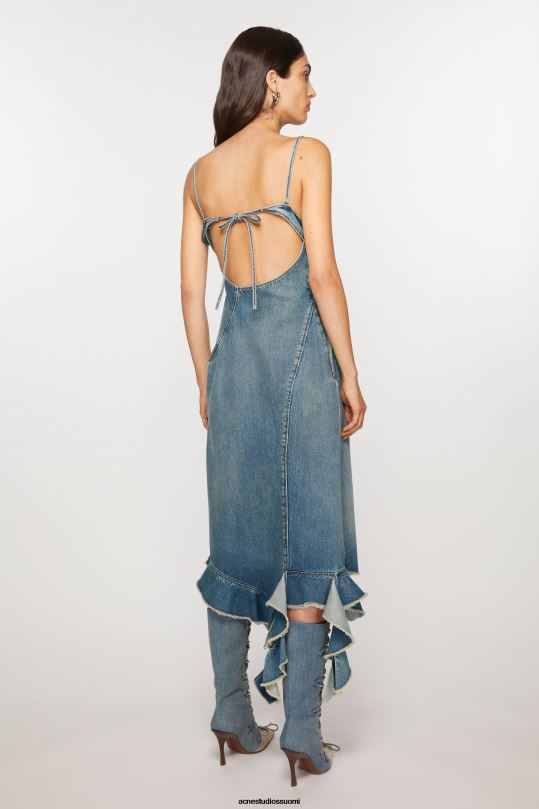 Acne Studios vaatteet keski sininen 0VF2B252 röyhelöinen farkkumekko