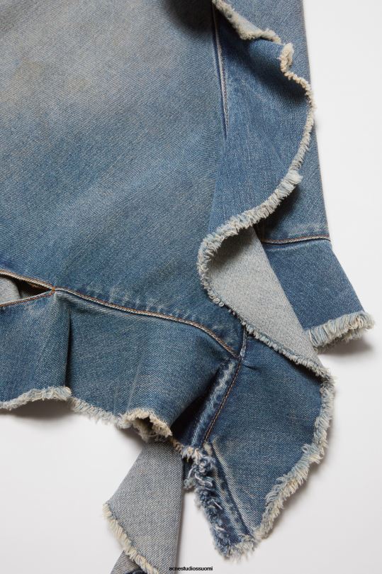 Acne Studios vaatteet keski sininen 0VF2B252 röyhelöinen farkkumekko