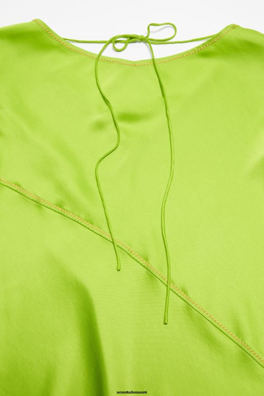 Acne Studios vaatteet kirkkaanvihreä 0VF2B259 pitkä satiininen mekko
