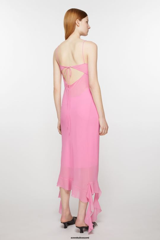Acne Studios vaatteet kuplan vaaleanpunainen 0VF2B261 röyhelönauhamekko