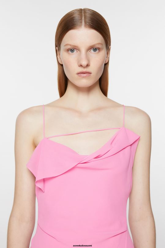 Acne Studios vaatteet kuplan vaaleanpunainen 0VF2B261 röyhelönauhamekko