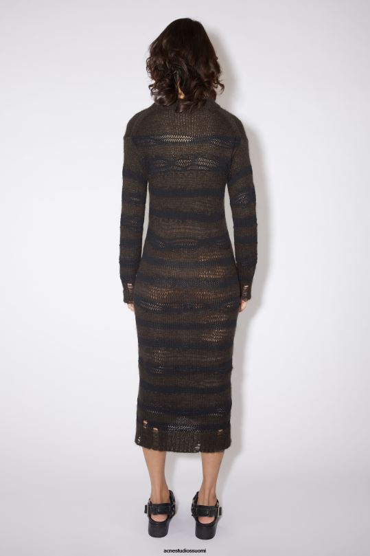 Acne Studios vaatteet lämmin hiilenharmaa/musta 0VF2B269 mohair sekoitusmekko