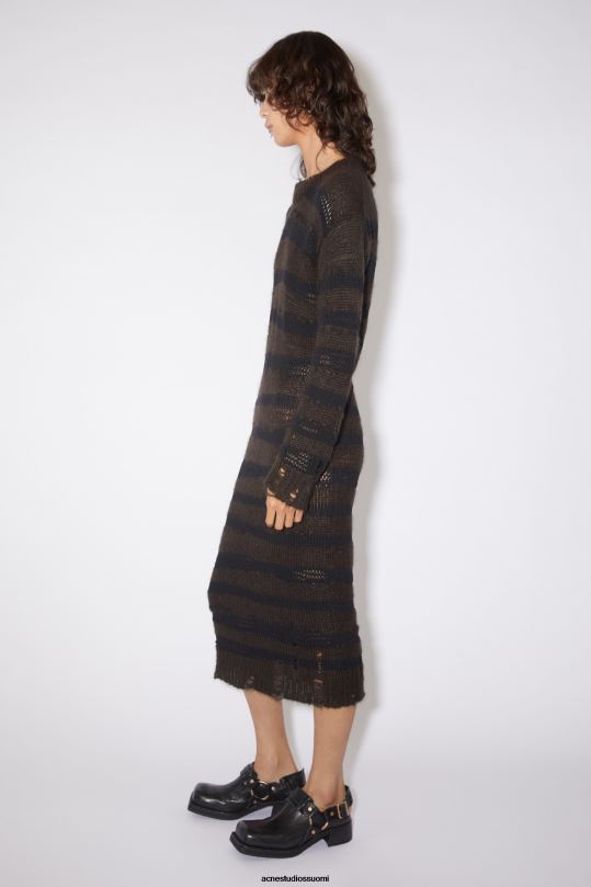 Acne Studios vaatteet lämmin hiilenharmaa/musta 0VF2B269 mohair sekoitusmekko