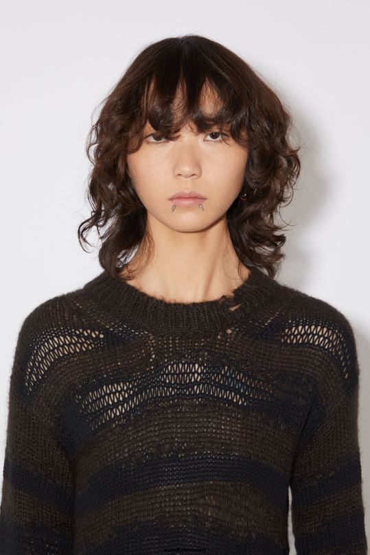 Acne Studios vaatteet lämmin hiilenharmaa/musta 0VF2B269 mohair sekoitusmekko