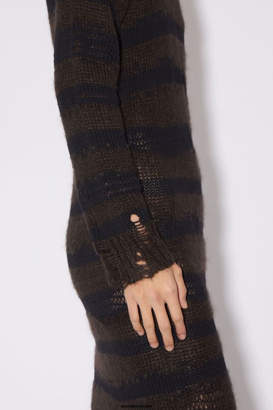 Acne Studios vaatteet lämmin hiilenharmaa/musta 0VF2B269 mohair sekoitusmekko