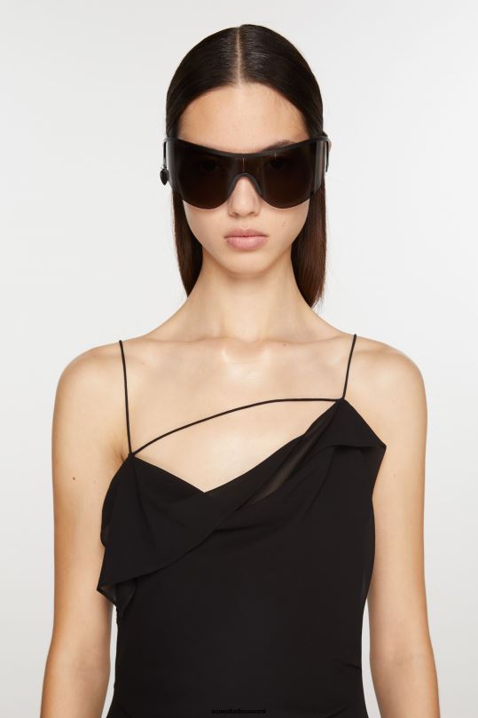 Acne Studios vaatteet musta 0VF2B258 röyhelönauhamekko