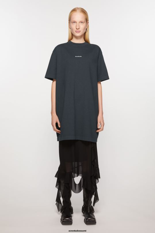 Acne Studios vaatteet musta 0VF2B267 logollinen t-paitamekko