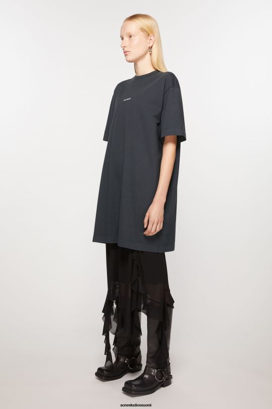 Acne Studios vaatteet musta 0VF2B267 logollinen t-paitamekko