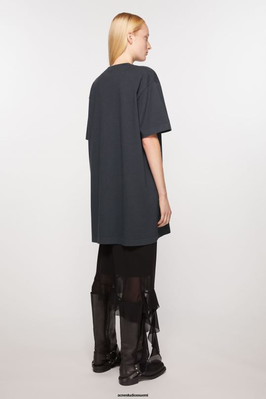 Acne Studios vaatteet musta 0VF2B267 logollinen t-paitamekko