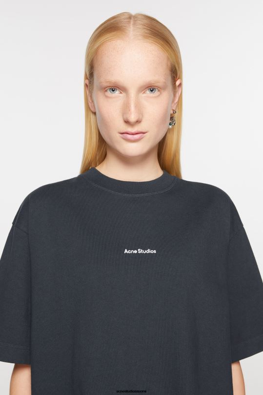 Acne Studios vaatteet musta 0VF2B267 logollinen t-paitamekko