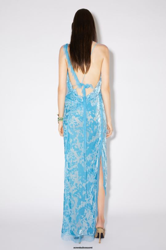 Acne Studios vaatteet neonsininen 0VF2B275 draped hihna mekko kiitotien show