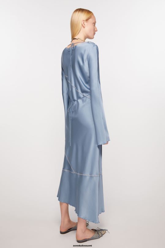 Acne Studios vaatteet pölyinen sininen 0VF2B251 pitkä satiininen mekko