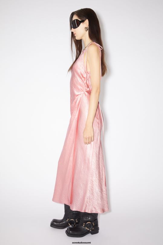 Acne Studios vaatteet raikas pinkki 0VF2B280 satiinin vinoon leikattu mekko
