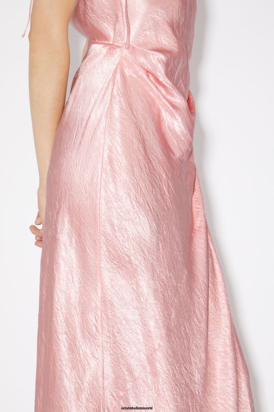 Acne Studios vaatteet raikas pinkki 0VF2B280 satiinin vinoon leikattu mekko