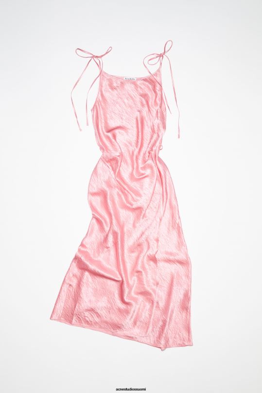 Acne Studios vaatteet raikas pinkki 0VF2B280 satiinin vinoon leikattu mekko