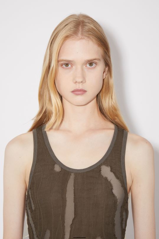Acne Studios vaatteet ruskea 0VF2B278 hihaton mekko runway show
