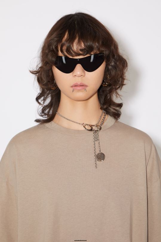 Acne Studios vaatteet taupe harmaa 0VF2B271 kerroksellinen t-paitamekko