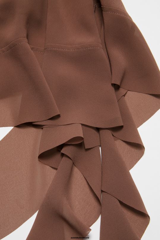Acne Studios vaatteet toffeen ruskea 0VF2B260 röyhelönauhamekko