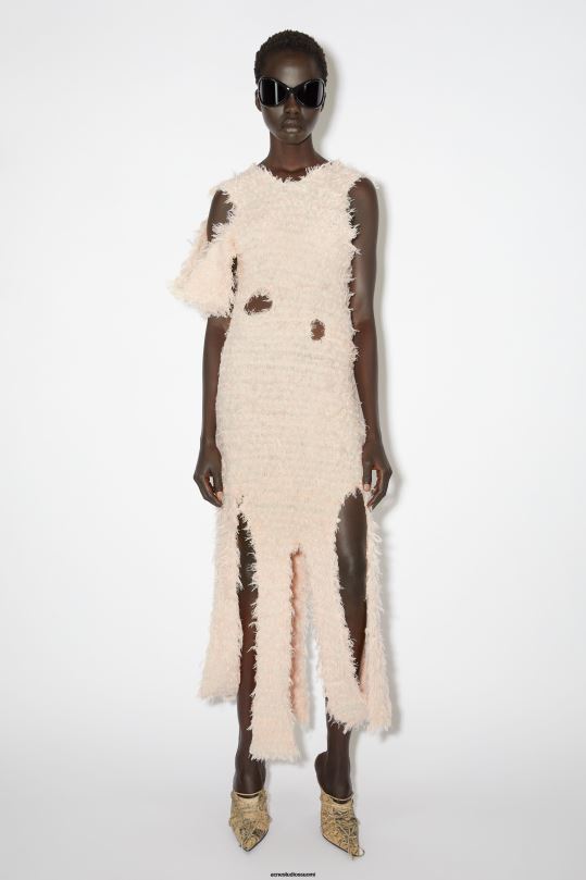 Acne Studios vaatteet vaaleanpunainen 0VF2B281 villasekoite leikattu mekko kiitotien show