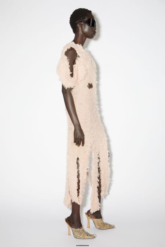 Acne Studios vaatteet vaaleanpunainen 0VF2B281 villasekoite leikattu mekko kiitotien show