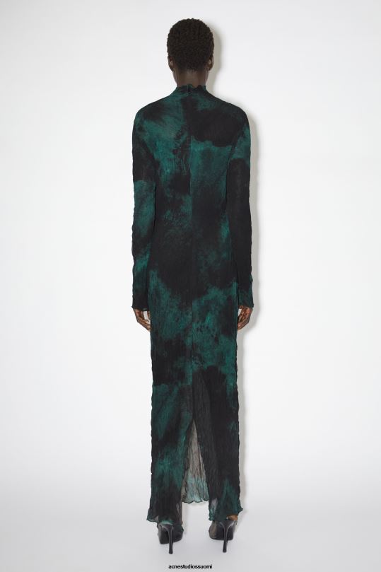 Acne Studios vaatteet vihreä 0VF2B270 laskostettu pitkä mekko kiitoradaesitys