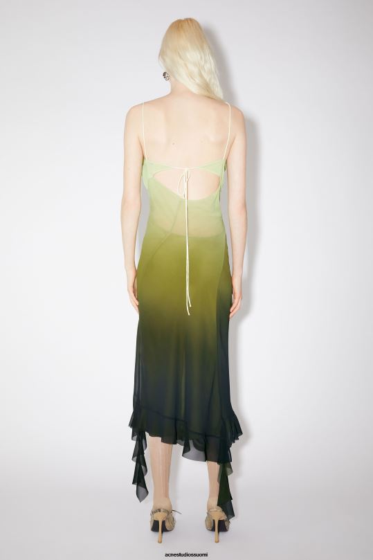 Acne Studios vaatteet vihreä 0VF2B273 röyhelönauhamekko