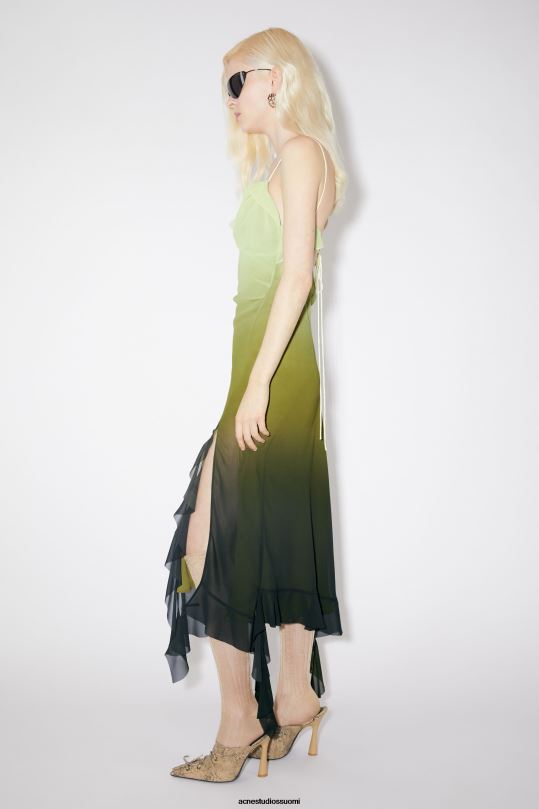 Acne Studios vaatteet vihreä 0VF2B273 röyhelönauhamekko