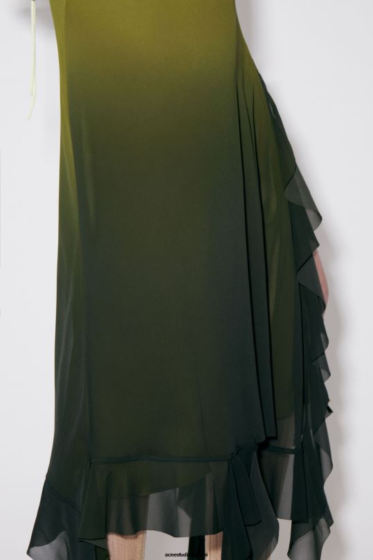 Acne Studios vaatteet vihreä 0VF2B273 röyhelönauhamekko