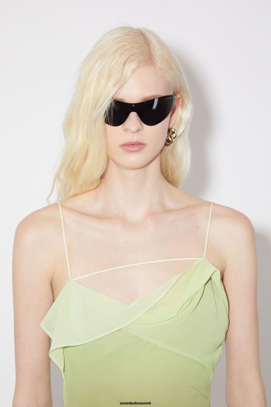 Acne Studios vaatteet vihreä 0VF2B273 röyhelönauhamekko