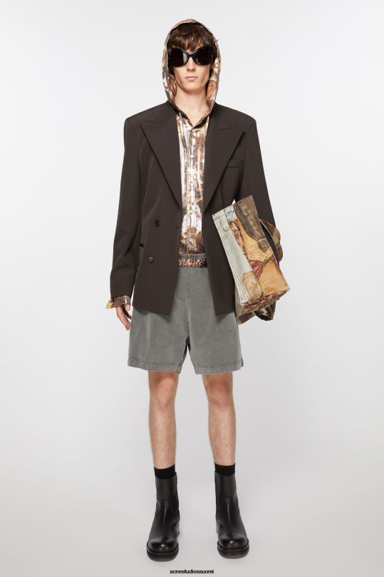Acne Studios vaatteet haalistunut musta 0VF2B1071 puuvillaiset shortsit
