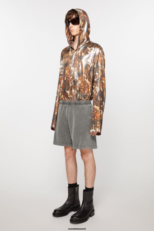 Acne Studios vaatteet haalistunut musta 0VF2B1071 puuvillaiset shortsit