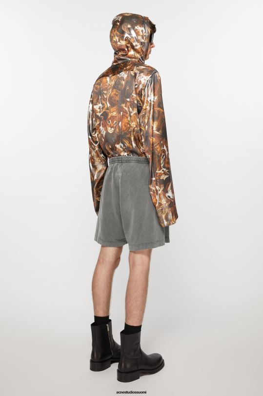 Acne Studios vaatteet haalistunut musta 0VF2B1071 puuvillaiset shortsit