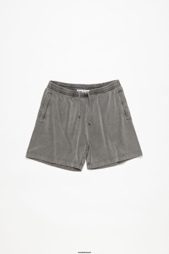 Acne Studios vaatteet haalistunut musta 0VF2B1071 puuvillaiset shortsit