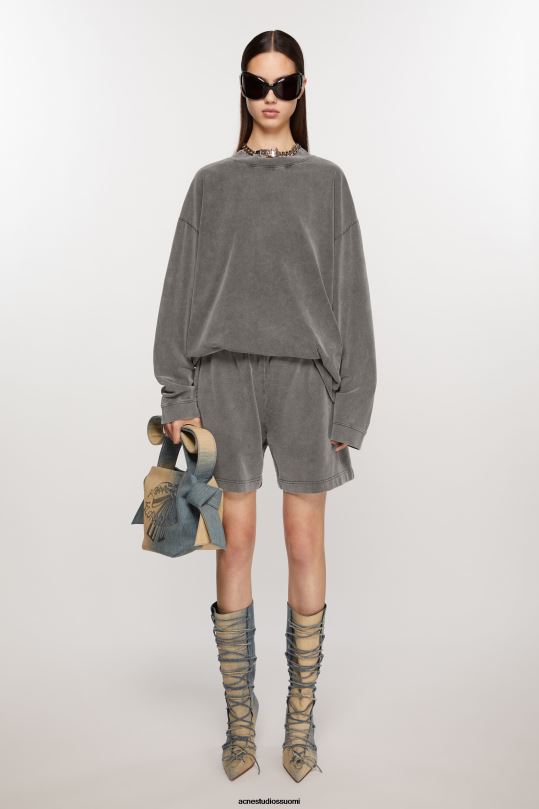 Acne Studios vaatteet haalistunut musta 0VF2B333 puuvillaiset shortsit