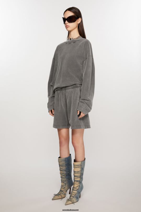 Acne Studios vaatteet haalistunut musta 0VF2B333 puuvillaiset shortsit