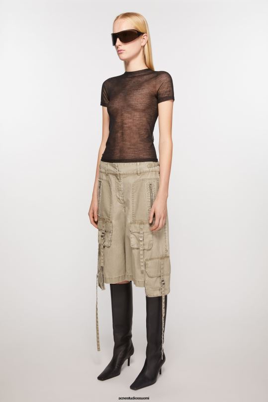 Acne Studios vaatteet khaki beige 0VF2B334 cargo shortsit