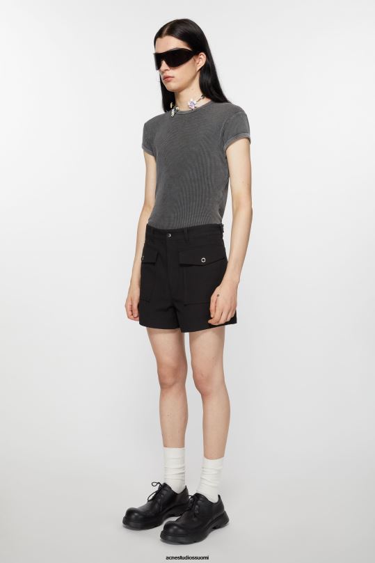 Acne Studios vaatteet musta 0VF2B1067 twill shortsit