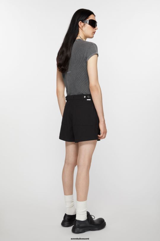 Acne Studios vaatteet musta 0VF2B1067 twill shortsit