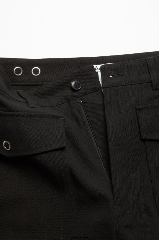 Acne Studios vaatteet musta 0VF2B1067 twill shortsit