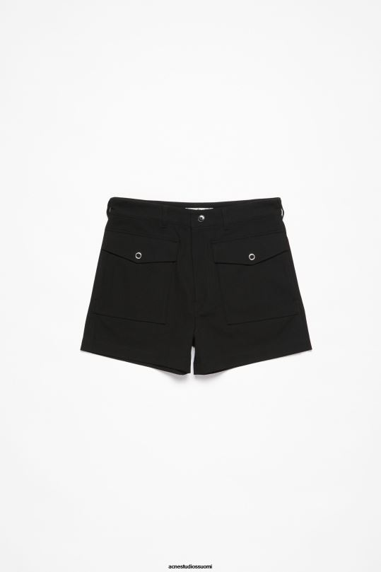 Acne Studios vaatteet musta 0VF2B1067 twill shortsit