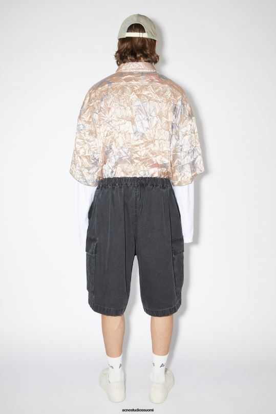 Acne Studios vaatteet musta 0VF2B1079 ripstop shortsit