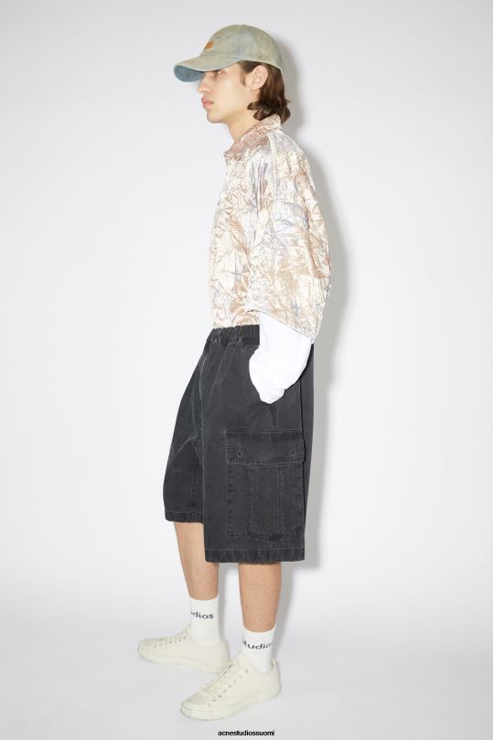 Acne Studios vaatteet musta 0VF2B1079 ripstop shortsit