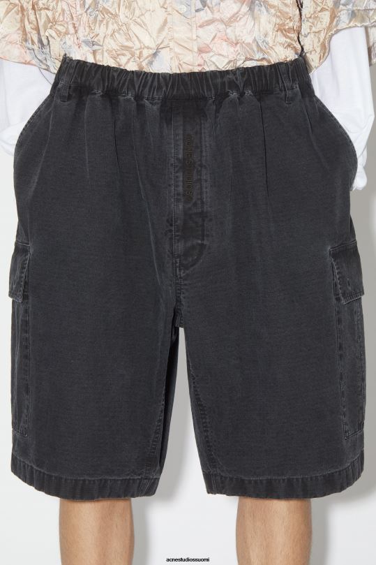 Acne Studios vaatteet musta 0VF2B1079 ripstop shortsit