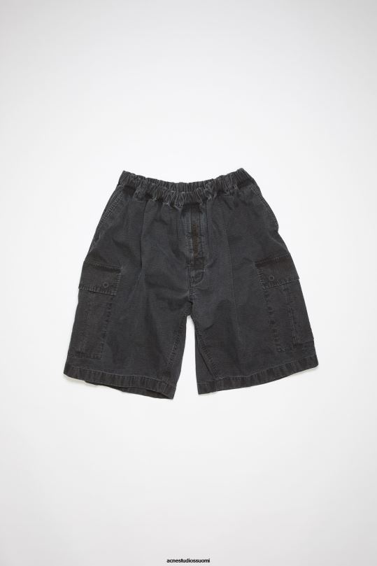 Acne Studios vaatteet musta 0VF2B1079 ripstop shortsit
