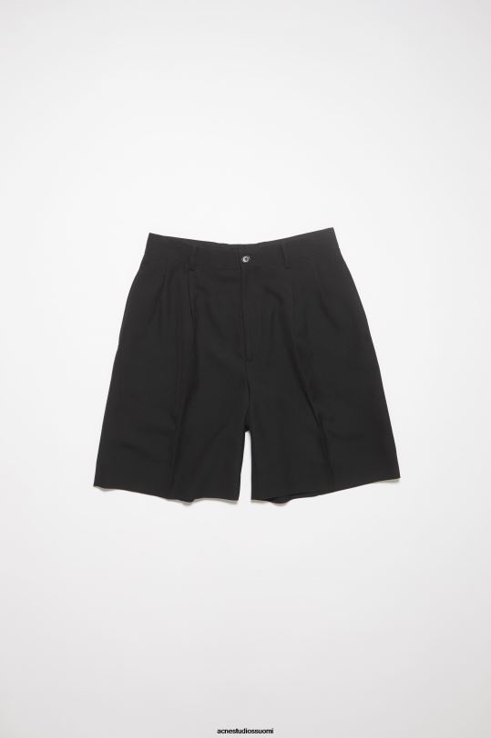 Acne Studios vaatteet musta 0VF2B1084 räätälöidyt laskostetut shortsit