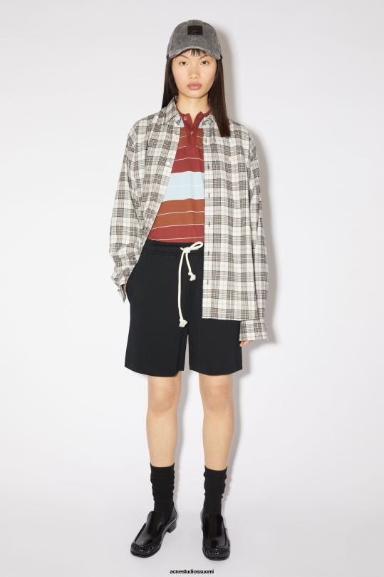 Acne Studios vaatteet musta 0VF2B338 puuvillaiset hikishortsit unisex