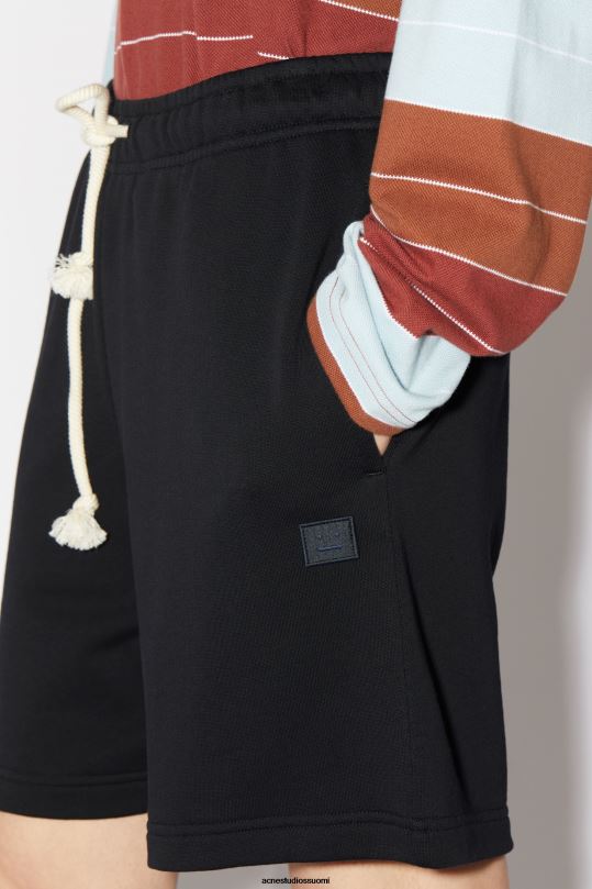 Acne Studios vaatteet musta 0VF2B338 puuvillaiset hikishortsit unisex